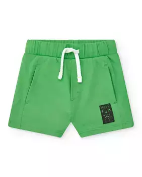 Зеленые шорты-бермуды для мальчика с завязками Tuc tuc, зеленый