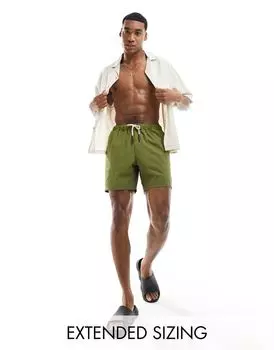 Зеленые шорты для плавания средней длины с кулиской ASOS DESIGN