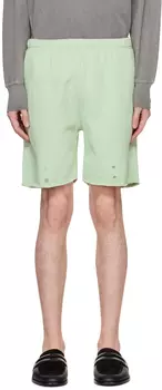 Зеленые шорты на кнопках спереди Les Tien