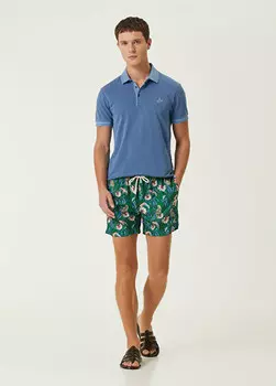 Зеленые шорты с цветочным узором и кулиской на талии Peninsula, мультиколор