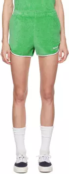 Зеленые шорты с логотипом Italic Terry Sporty & Rich