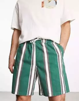 Зеленые шорты в полоску New Look