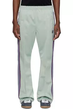 Зеленые спортивные брюки-бутс-кат NEEDLES