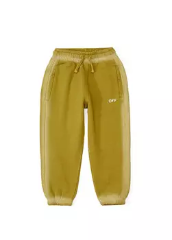Зеленые спортивные брюки для мальчика с логотипом Off-White, белый