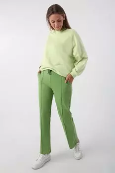 Зеленые спортивные штаны с карманами ALL DAY
