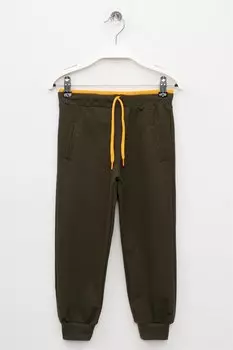 Зеленые спортивные штаны с карманами и эластичными манжетами для мальчиков Zepkids