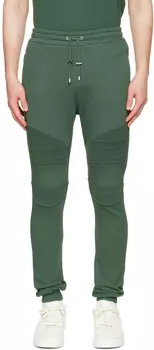 Зеленые стеганые брюки для отдыха Balmain