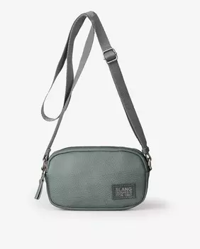 Зеленые сумки для мобильных телефонов с эффектом кожи, логотипом и застежкой-молнией Slang, зеленый