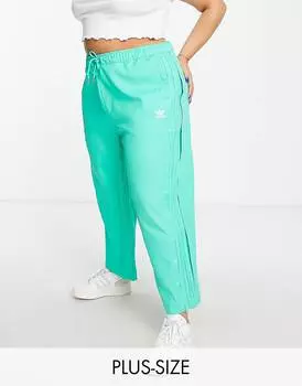 Зеленые свободные брюки с кнопками adidas Originals Plus
