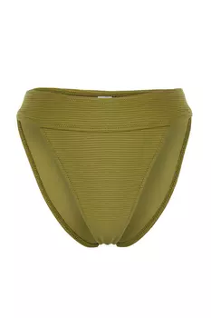 Зеленые текстурированные высокие плавки бикини TBESS21BA0016 Trendyol, зеленый