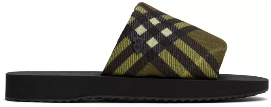 Зеленые треккинговые сандалии Burberry