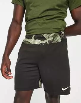 Зеленые трикотажные шорты Nike Training Glitch Camo Dri-FIT 6.0