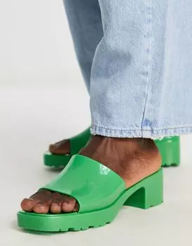 Зеленые туфли-лодочки на каблуке ASOS DESIGN