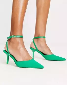 Зеленые туфли River Island с пяткой на пятке