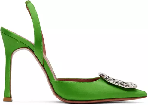 Зеленые туфли с ремешком на каблуке Camelia Amina Muaddi