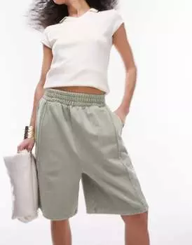 Зеленые удлинённые шорты Topshop