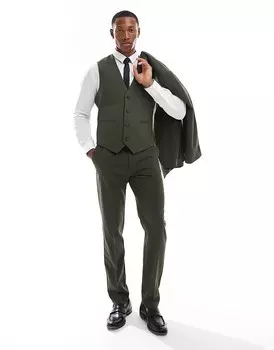 Зеленые узкие брюки ASOS DESIGN