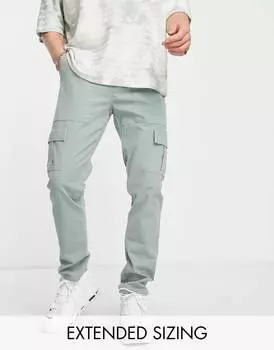 Зеленые узкие брюки карго ASOS DESIGN