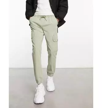 Зеленые узкие карго из рипстопа ASOS DESIGN