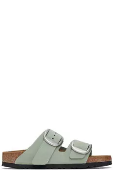 Зеленые узкие сандалии Arizona с большой пряжкой Birkenstock