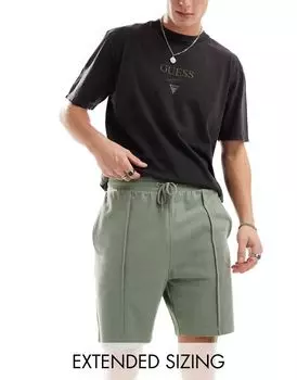 Зеленые узкие шорты из пике ASOS DESIGN