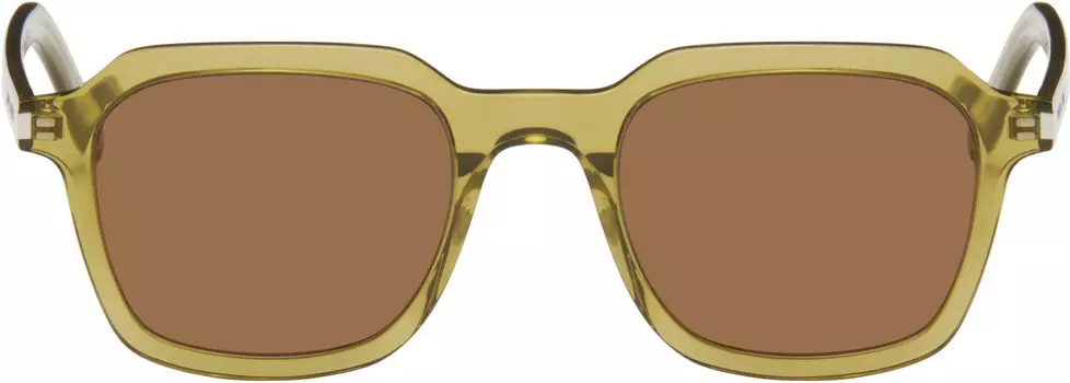 Зеленые узкие солнцезащитные очки SL 715 Saint Laurent