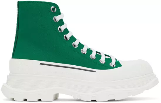 Зеленые высокие кеды Tread Slick Alexander McQueen