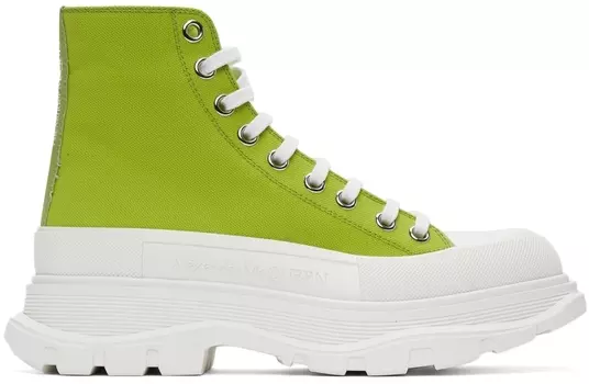 Зеленые высокие кеды Tread Slick Alexander McQueen