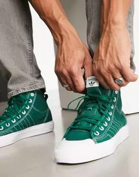Зеленые высокие кроссовки adidas Originals Nizza RF