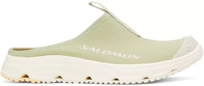 Зеленые замшевые тапочки RX Slide 3.0 Salomon, Tea/Alfalfa/Golden fleece