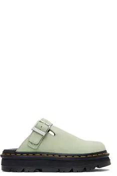Зеленые замшевые туфли Zebzag Slingback Platform Slip-On Loafers Dr. Martens