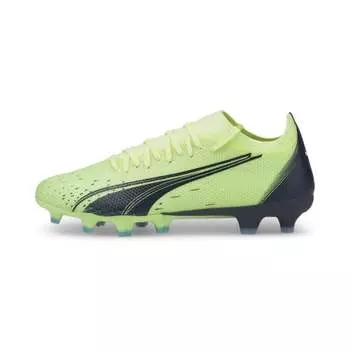 Зеленые женские футбольные бутсы Ultra match fg/ag Puma, желтый