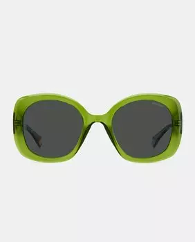 Зеленые женские солнцезащитные очки оверсайз с поляризационными линзами Polaroid, зеленый