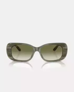 Зеленые женские солнцезащитные очки прямоугольной формы из ацетата Vogue