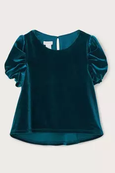Зеленый бархатный топ Monsoon, зеленый