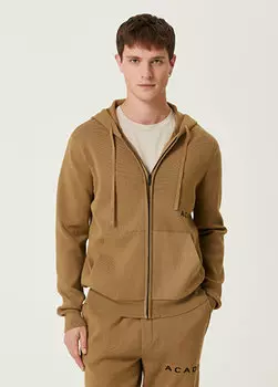 Зеленый базовый трикотажный кардиган с капюшоном Academia