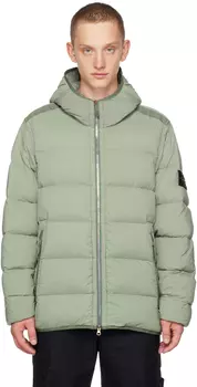 Зеленый бесшовный туннельный пуховик Sage Код поставщика: 791543728 Stone Island