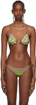 Зеленый бикини-топ Greca Versace Underwear