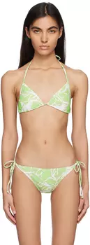Зеленый бикини-топ с рисунком lesugiatelier