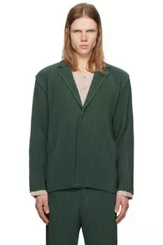 Зеленый блейзер со складками 1 HOMME PLISS ISSEY MIYAKE