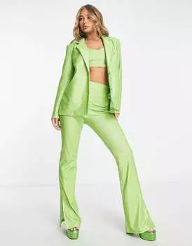 Зеленый блестящий комбинезон ASOS LUXE