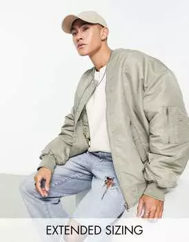 Зеленый бомбер в стиле оверсайз с карманом MA1 ASOS DESIGN