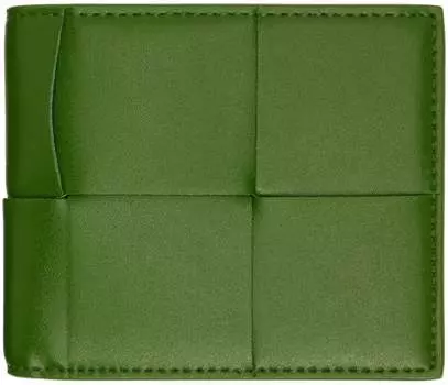 Зеленый бумажник в два сложения Bottega Veneta