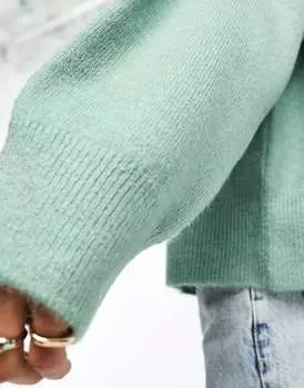 Зеленый джемпер свободного кроя с круглым вырезом ASOS