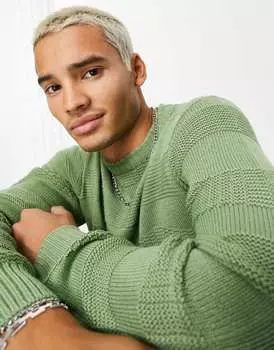 Зеленый джемпер волнистой вязки Le Breve