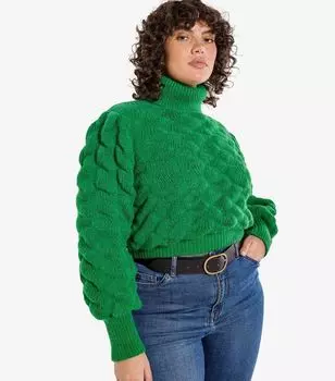 Зеленый джемпер вязки Apricot Curves Bubble Apricot, зеленый
