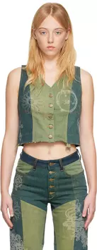 Зеленый джинсовый жилет Petrichor Marine Serre