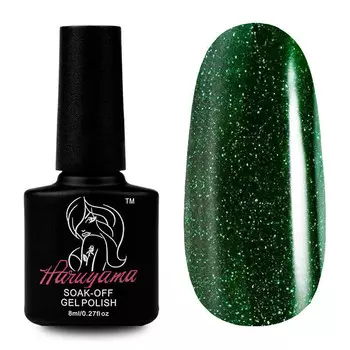 Зеленый гибридный лак для ногтей с блестками Haruyama 331 8мл