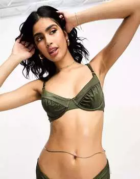 Зеленый хедж-топ на косточках Hunkemoller Crete с полной чашкой