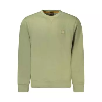 Зеленый хлопковый свитер Hugo Boss